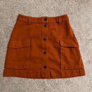 Madewell Terracotta Button-Front Mini Skirt